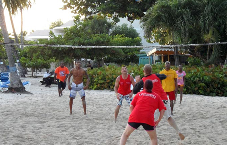 Beach volleyball tournament on the Caribbean sand